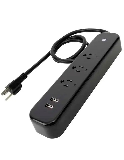 Multicontacto smart Iusa 619101 de 3 salidas y 2 puertos USB