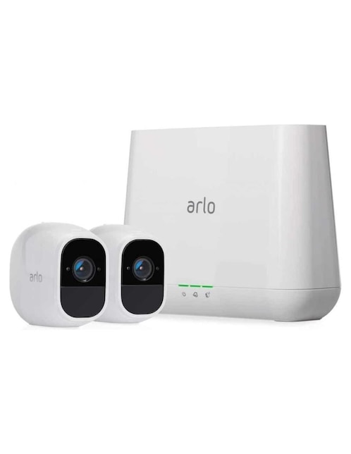 Kit 2 cámaras de seguridad Arlo inalámbrica HD 120° a 170° con capacidad de grabar con visión nocturna compatible con Amazon Alexa, Arlo, Google Assistant, Smartthings, Wink para interior y exterior