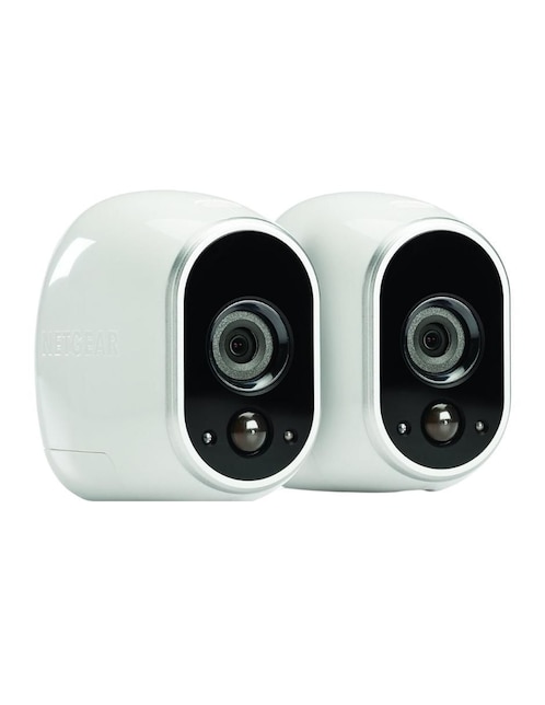 Kit 2 cámaras de seguridad Arlo inalámbricas HD con capacidad de grabar con visión nocturna compatible con tablet, smartphone para interior y exterior