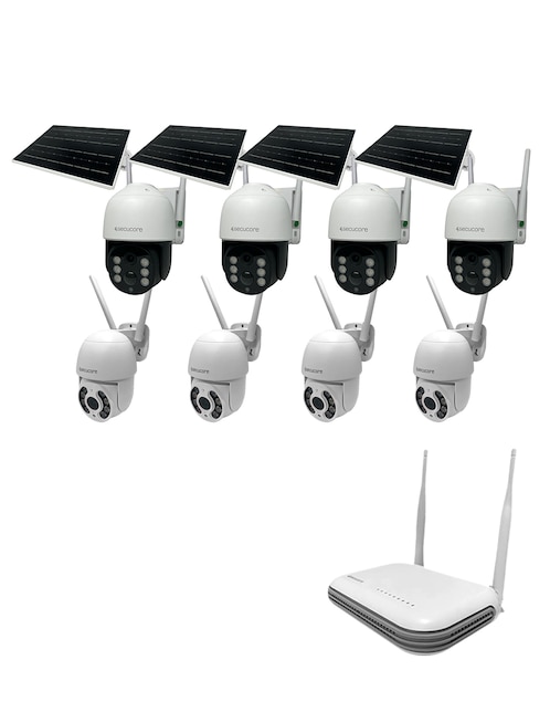 Kit 8 cámaras de seguridad Secucore inalámbrica 2K 350° con capacidad de grabar con visión nocturna compatible con Onvif para interior y exterior