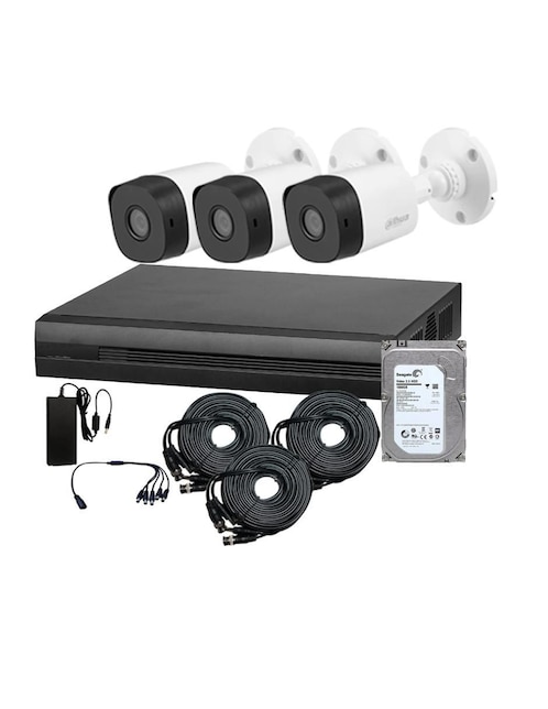 Kit 3 cámaras de seguridad alámbrica 2K 92° con capacidad para grabar visión nocturna para interior y exterior 1