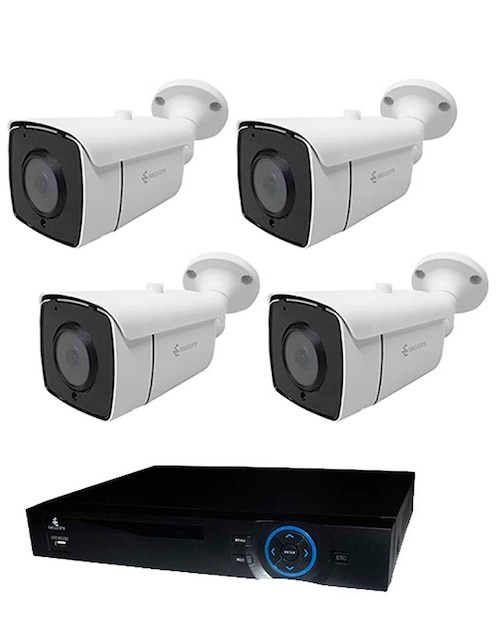 SECUCORE Kit 4 cámaras de seguridad Secucore alámbrica 2K con capacidad para grabar para interior