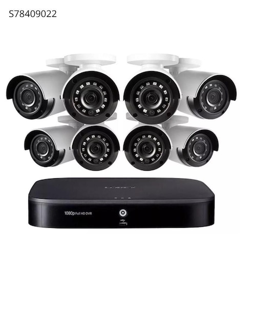 Kit 8 cámaras de seguridad Lorex alámbrica Full HD 90° con capacidad para grabar y visión nocturna compatible con Amazon Alexa y Google Assistant, Chromecast o Firestick para interior y exterior