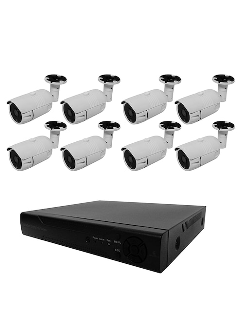 Kit 8 cámaras de seguridad Secucore alámbrica 4K/UHD 90° con capacidad para grabar visión nocturna para interior y exterior