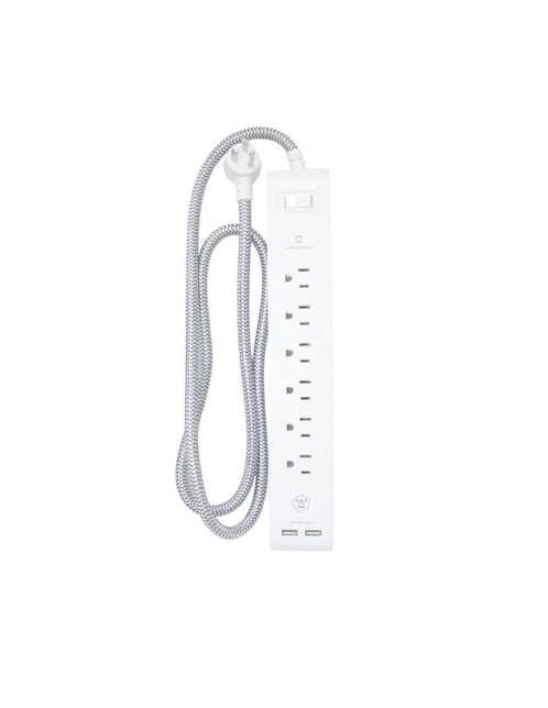 Multicontacto Smart Westinghouse WE96021 de 6 contactos aterrizados y 2 contactos USB para recarga