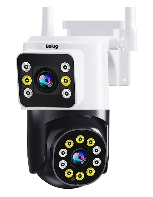 BELUG Cámara individual de seguridad con visión nocturna Belug inalámbrica HD 90° con capacidad de grabar para exterior