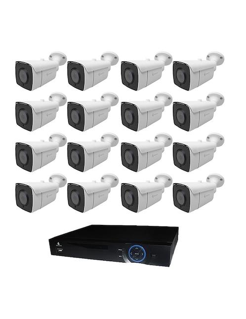 Kit 16 cámaras de seguridad Secucore Alámbrica 2K 70 con capacidad de grabar y visión nocturna para interior y exterior