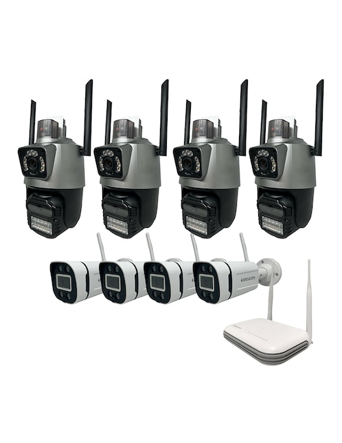 Kit 8 cámaras de seguridad Secucore Inalámbrica 2K 350 con capacidad de grabar y visión nocturna para interior y exterior