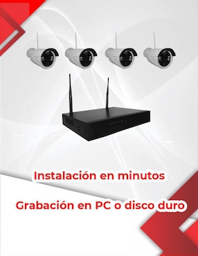 Kit 4 cámaras de seguridad Secucore alámbrica Full HD 90° con capacidad para grabar para interior y exterior