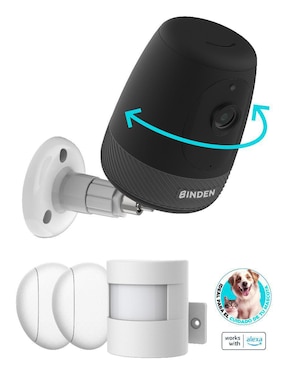 Cámara Wi-Fi de seguridad Binden alámbrica HD 106° con capacidad para grabar para interior