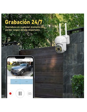 Cámara individual de seguridad Genérica inalámbrica HD 90° con capacidad para grabar para interior y exterior