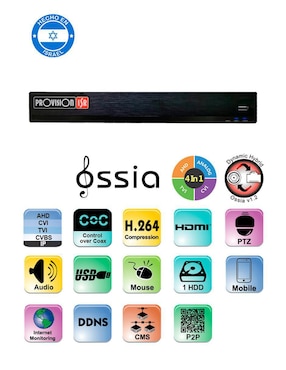 DVR 4 canales de seguridad Provision Isr inalámbrica Full HD 57° a 47° con capacidad para grabar para interior