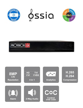DVR 4 canales de seguridad Provision Isr inalámbrica Full HD 34° a 12° con capacidad para grabar para interior y exterior