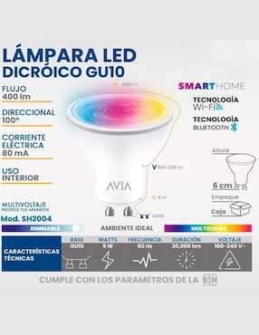 Set de Focos Smart Avia Lighting By Igoto 5 W de consumo 40 W de iluminación 400 lúmenes