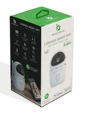 Cámara individual de seguridad Rocket House inalámbrica Full HD 360° con capacidad para grabar para interior