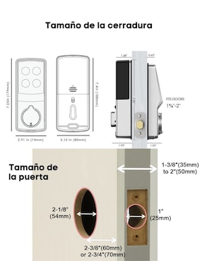 Cerradura para empotrar Lockly PDG728FSN de combinación