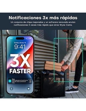 Cámara Wi-Fi de seguridad Wyze inalámbrica HD 114° con capacidad para grabar para interior y exterior