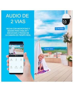 Cámara individual de seguridad Gogo Electronics inalámbrica Full HD 360° con capacidad para grabar para interior y exterior