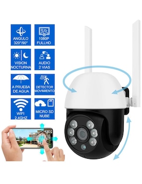 Cámara individual de seguridad Gogo Electronics inalámbrica Full HD 360° con capacidad para grabar para interior y exterior