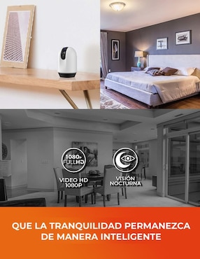Cámara Wi-Fi de seguridad Tecnolite Connect inalámbrica Full HD 360° con capacidad para grabar para interior