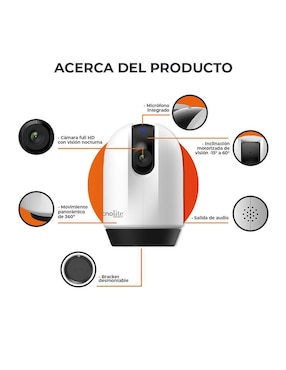 Cámara Wi-Fi de seguridad Tecnolite Connect inalámbrica Full HD 360° con capacidad para grabar para interior