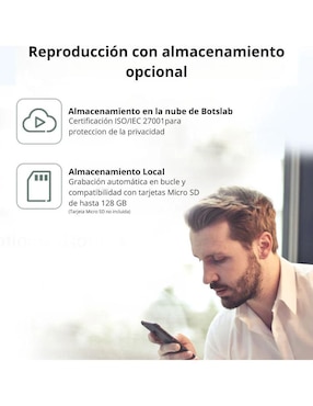 Cámara Wi-Fi de seguridad 360 alámbrica Full HD 120° a 170° con capacidad para grabar para interior y exterior