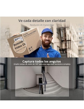 Cámara con timbre de seguridad 360 inalámbrica HD 120° a 170° con capacidad para grabar para exterior