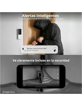 Cámara con timbre de seguridad 360 inalámbrica HD 120° a 170° con capacidad para grabar para exterior