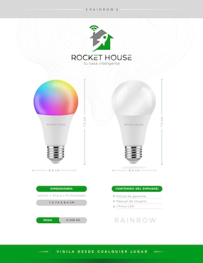 Set foco LED Rocket House 11 W de consumo 70 W de iluminación 1050 lúmenes