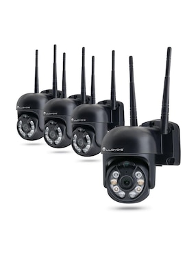 Kit 4 cámaras de seguridad Lloyd's alámbrica e inalámbrica Full HD 92° con capacidad de grabar con visión nocturna para interior y exterior