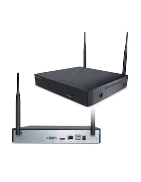 Kit 4 cámaras de seguridad Lloyd's alámbrica e inalámbrica Full HD 92° con capacidad de grabar con visión nocturna para interior y exterior