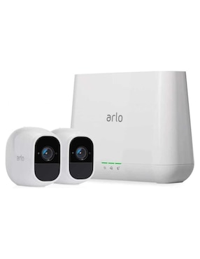 Kit 2 Cámaras De Seguridad Arlo Inalámbrica HD 120° A 170° Con Capacidad De Grabar Con Visión Nocturna Compatible Con Amazon Alexa, Arlo, Google Assistant, Smartthings, Wink Para Interior Y Exterior