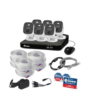 Kit 6 cámaras de seguridad Swann inalámbrica Full HD 90° con capacidad para grabar para interior y exterior