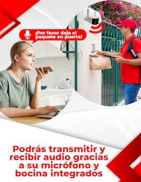 Cámara Wi-Fi de seguridad Secucore inalámbrica QHD 180° con capacidad para grabar para interior y exterior