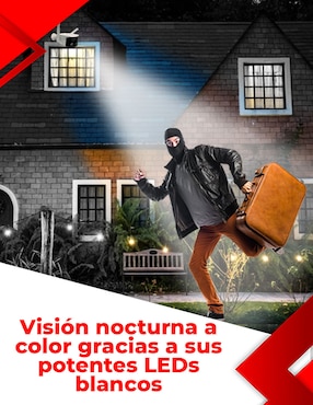 Cámara Wi-Fi de seguridad Secucore inalámbrica QHD 180° con capacidad para grabar para interior y exterior