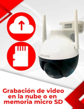 Cámara Wi-Fi de seguridad Secucore inalámbrica QHD 84° con capacidad para grabar para interior y exterior