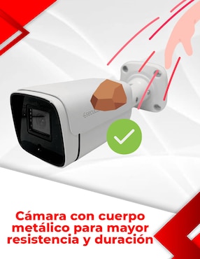 Cámara Wi-Fi de seguridad Secucore inalámbrica QHD 84° con capacidad para grabar para interior y exterior