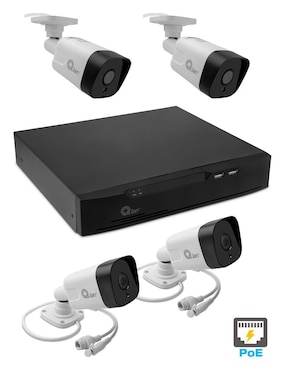 Kit 4 cámaras de seguridad Qian alámbrica Full HD 60° con capacidad para grabar visión nocturna para interior y exterior