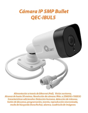 Kit 4 cámaras de seguridad Qian alámbrica Full HD 60° con capacidad para grabar visión nocturna para interior y exterior