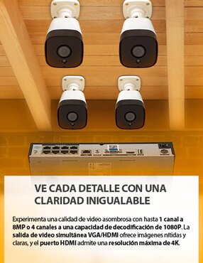 Kit 4 cámaras de seguridad Qian alámbrica Full HD 60° con capacidad para grabar visión nocturna para interior y exterior