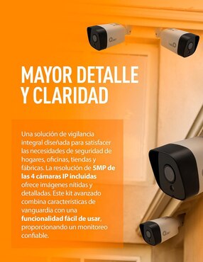 Kit 4 cámaras de seguridad Qian alámbrica Full HD 60° con capacidad para grabar visión nocturna para interior y exterior