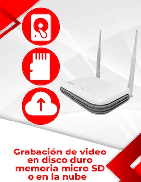 Kit 4 cámaras de seguridad Secucore inalámbrica 2K 360° con capacidad para grabar visión nocturna para interior y exterior