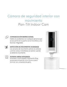 Cámara individual de seguridad Ring modelo Pant Tilt Indoor Cam alámbrica HD 360° con capacidad para grabar visión nocturna para interior