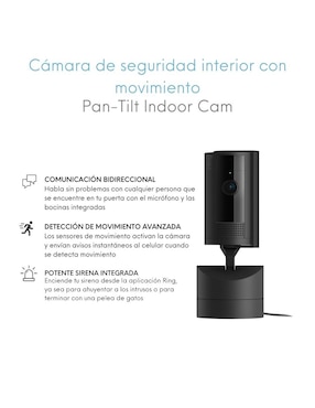 Cámara individual de seguridad Ring modelo Pant Tilt Indoor Cam alámbrica HD 360° con capacidad para grabar visión nocturna para interior