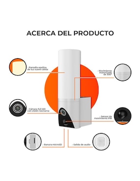 Cámara Wi-Fi de seguridad Tecnolite Connect inalámbrica Full HD 350° con capacidad para grabar visión nocturna para exterior