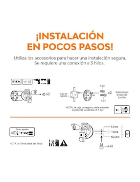 Cámara Wi-Fi de seguridad Tecnolite Connect inalámbrica Full HD 120° con capacidad para grabar visión nocturna para interior y exterior