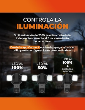 Cámara Wi-Fi de seguridad Tecnolite Connect inalámbrica Full HD 120° con capacidad para grabar visión nocturna para interior y exterior