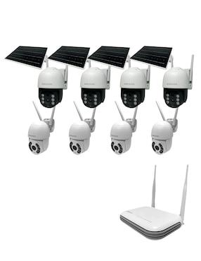 Kit 8 Cámaras De Seguridad Secucore Inalámbrica 2K 350° Con Capacidad De Grabar Con Visión Nocturna Compatible Con Onvif Para Interior Y Exterior