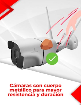 Kit 4 cámaras de seguridad Secucore inalámbrica Full HD 70° con capacidad para grabar visión nocturna para interior y exterior