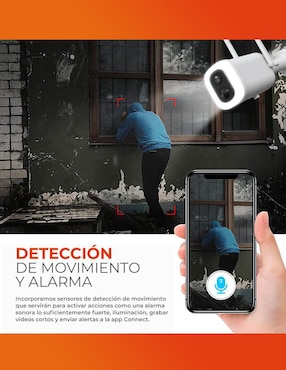 Cámara Wi-Fi de seguridad Tecnolite Connect inalámbrica 2K 120° con capacidad para grabar visión nocturna para interior y exterior